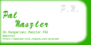 pal maszler business card